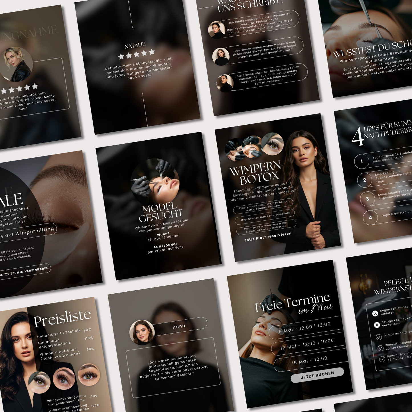 160 Canva Vorlagen – Black Lash Kollektion