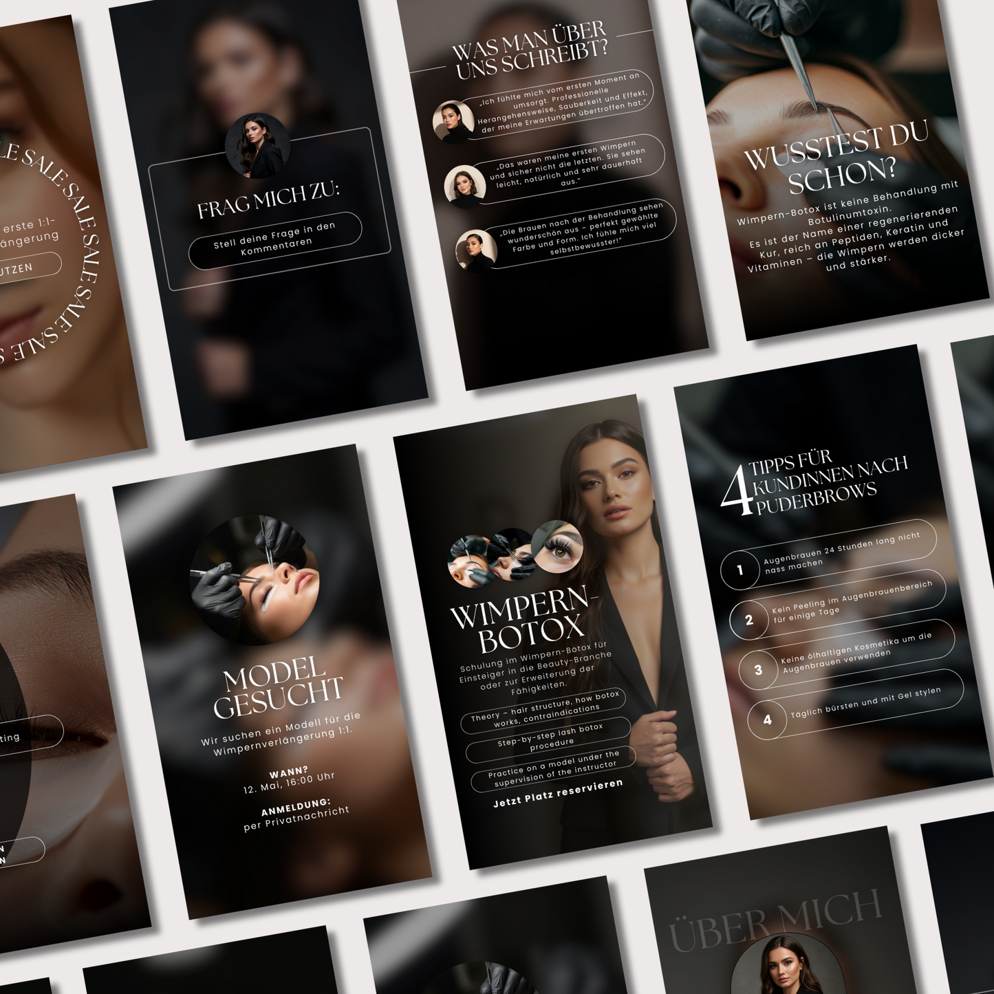 160 Canva Vorlagen – Black Lash Kollektion