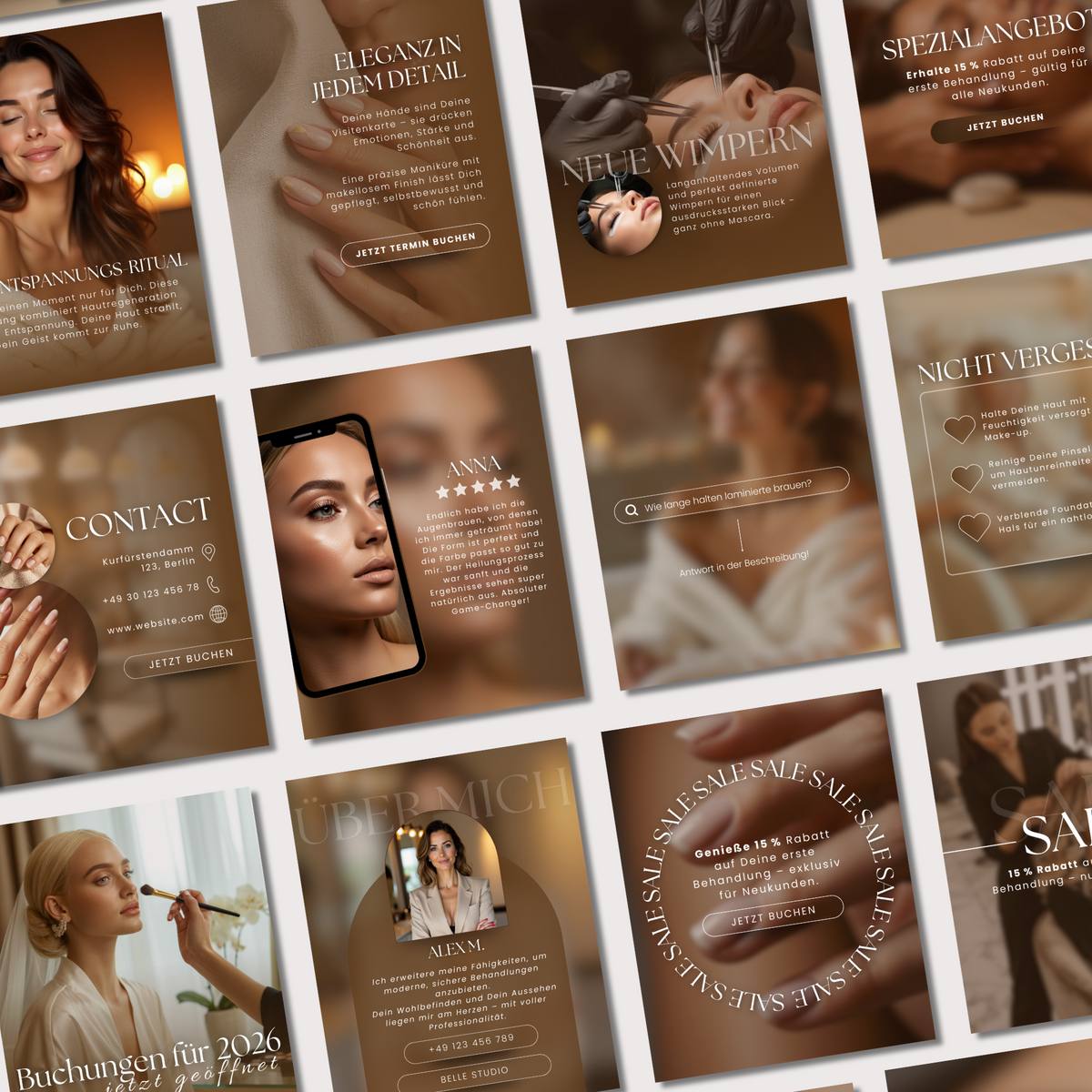 160 Canva Vorlagen – Beige Beauty Salon  Kollektion