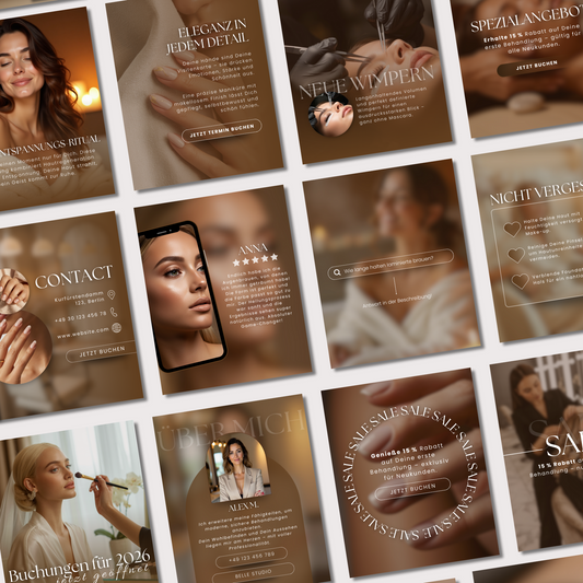 160 Canva Vorlagen – Beige Beauty Salon  Kollektion
