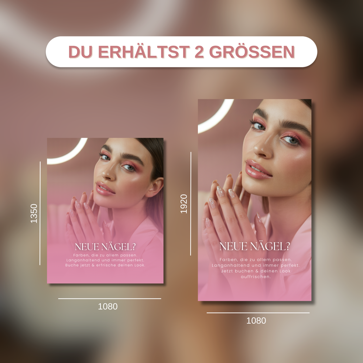160 Canva Vorlagen – Pink Nails Kollektion