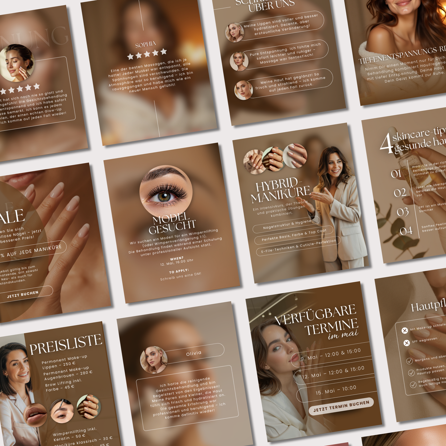 160 Canva Vorlagen – Beige Beauty Salon  Kollektion