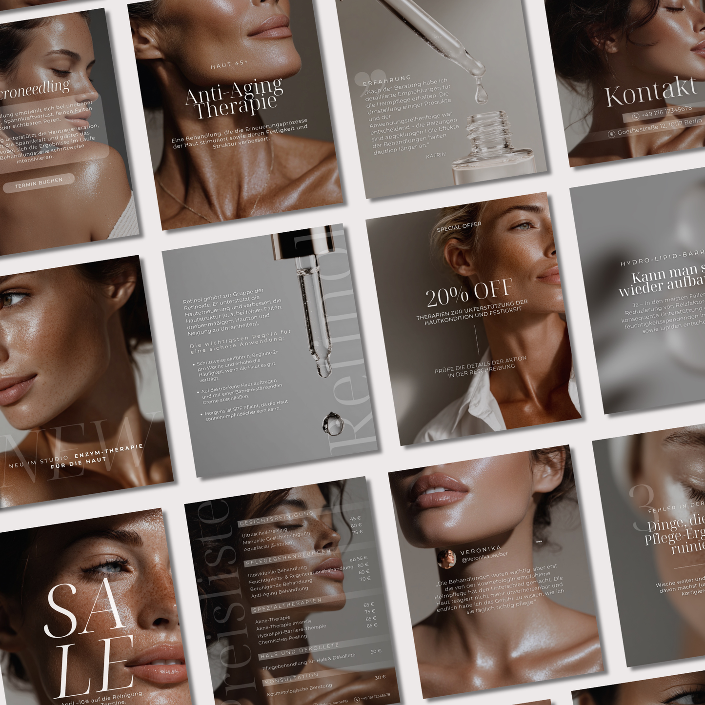 160 Canva-Vorlagen – Kosmetologie & Skincare