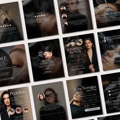160 Canva Vorlagen – Black Lash Kollektion
