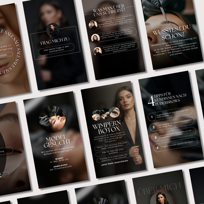 160 Canva Vorlagen – Black Lash Kollektion